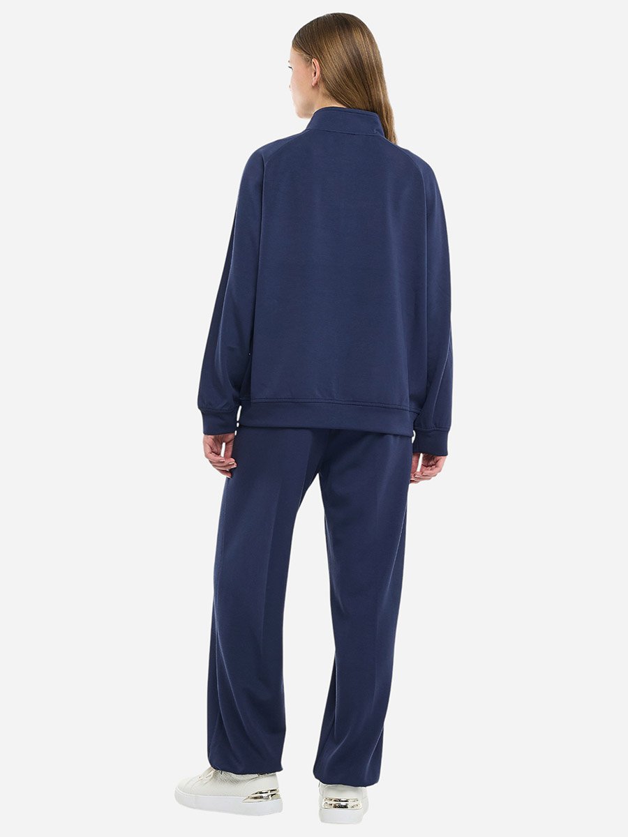 Navy Striped Panel Zip Track Jacket and Joggers Co-Ords