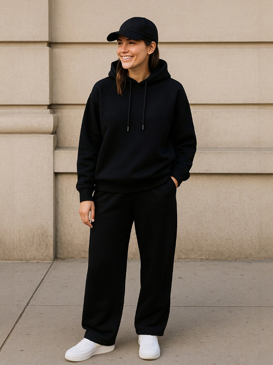 جوغر بأرجل مستقيمة وأربطة - قطن انترلوك