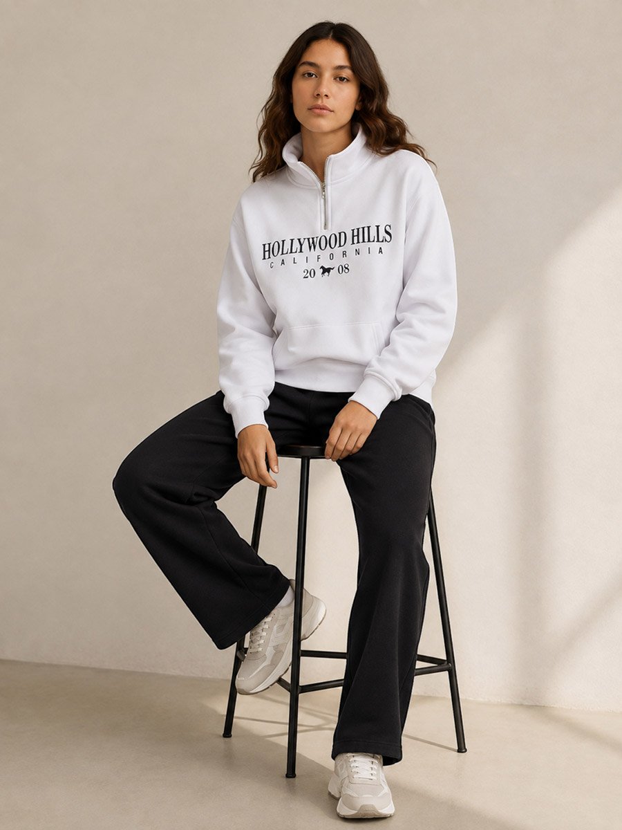 Hollywood Hills Print Sweatshirt - 100% Cotton Fleece