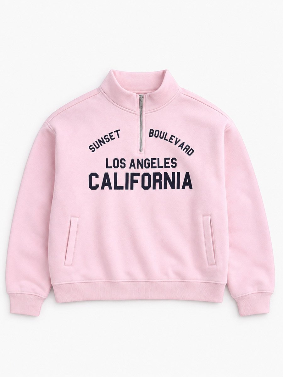 Los Angeles Quarter-Zip Sweatshirt - 100% Cotton Fleece