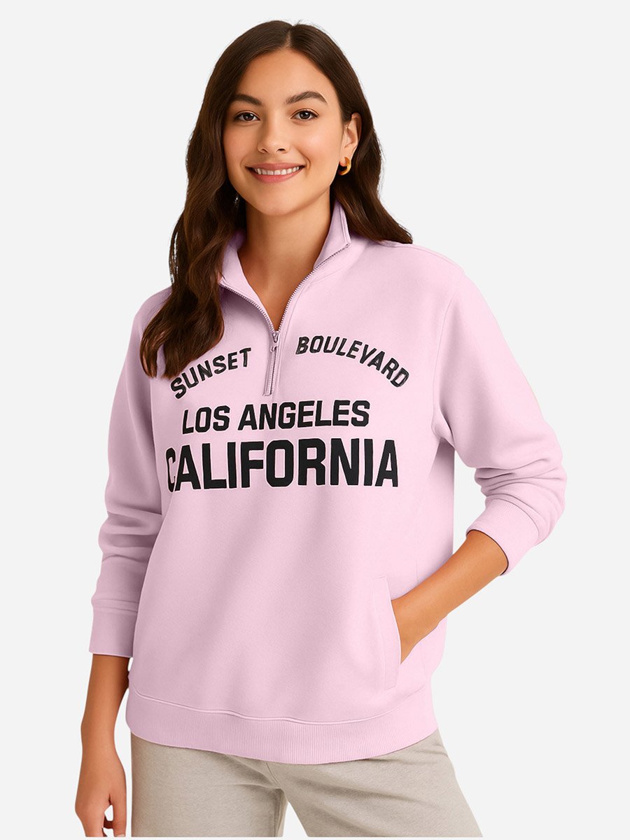 Los Angeles Quarter-Zip Sweatshirt - 100% Cotton Fleece