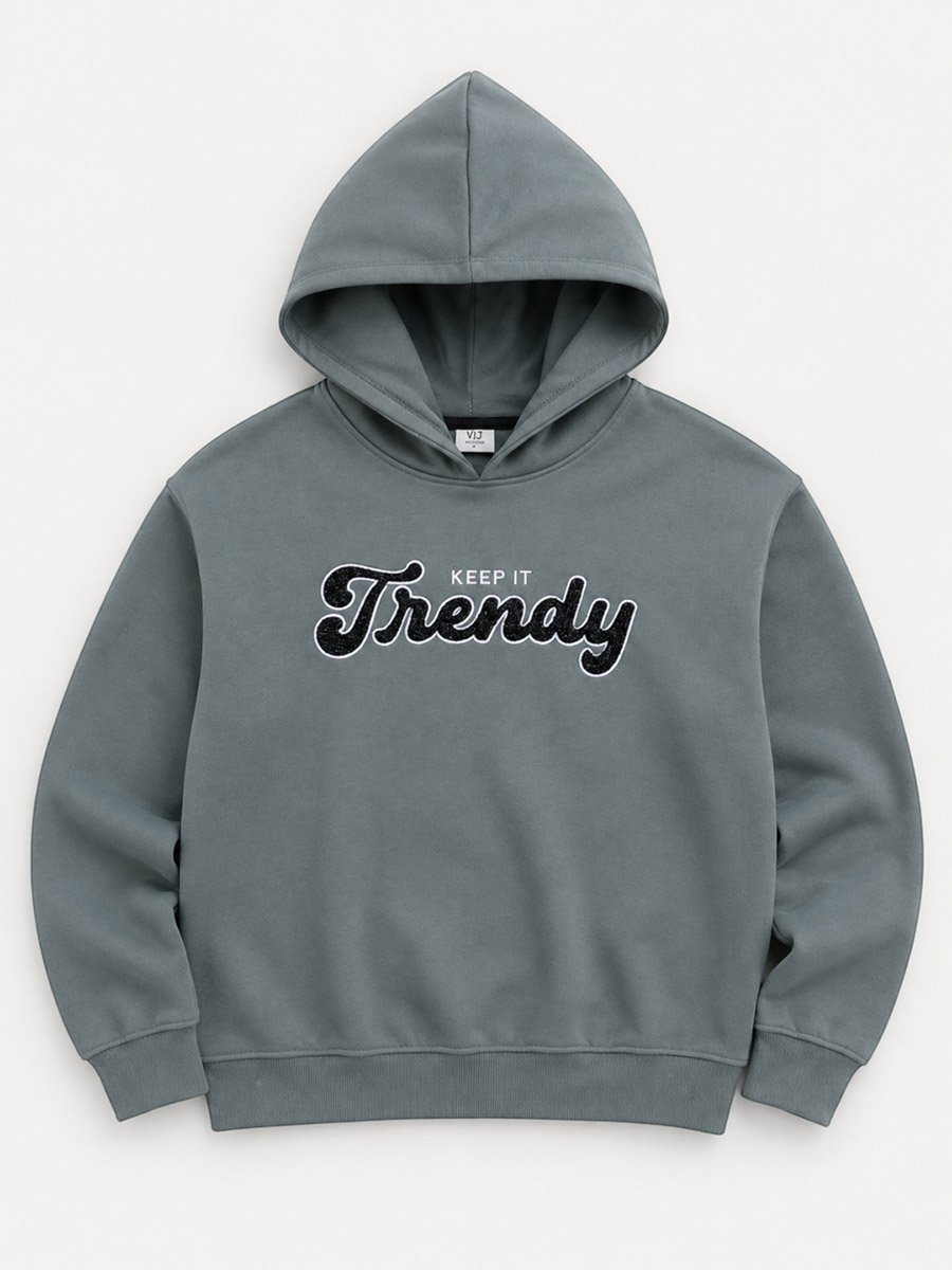 Keep It Trendy Slogan Hoodie - 100% Cotton Fleece
