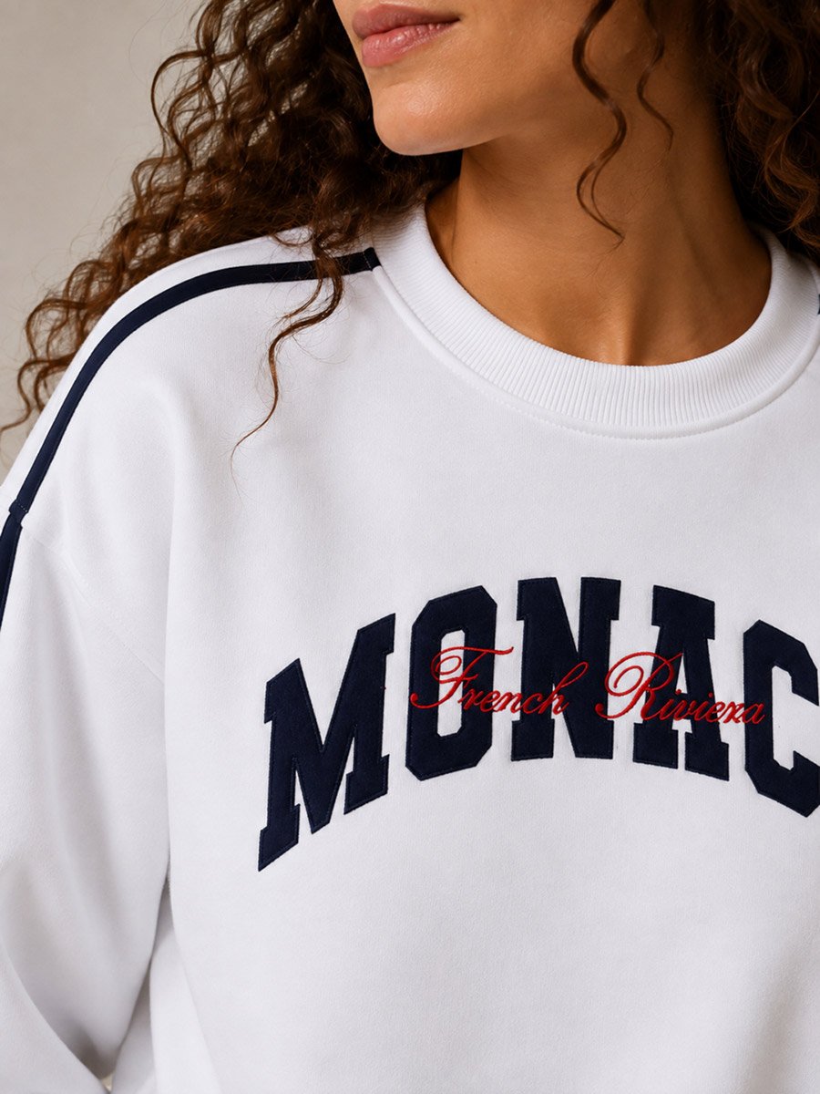 Off White Monaco Sweatshirt - 100% Cotton Fleece