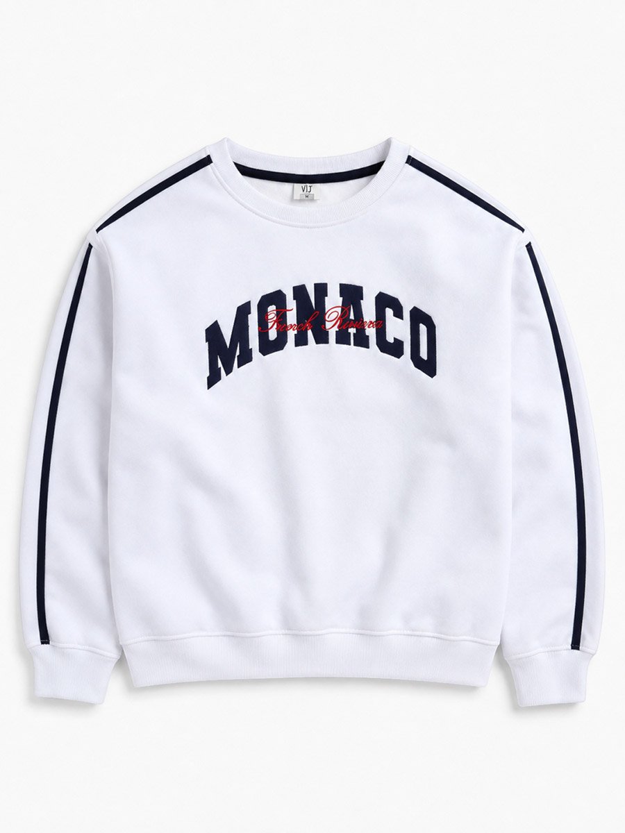 Off White Monaco Sweatshirt - 100% Cotton Fleece