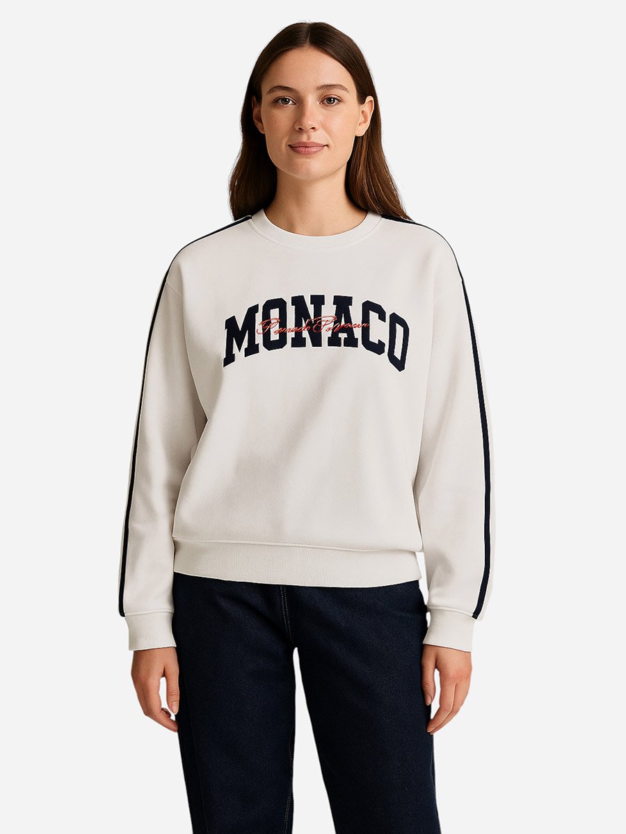 Off White Monaco Sweatshirt - 100% Cotton Fleece