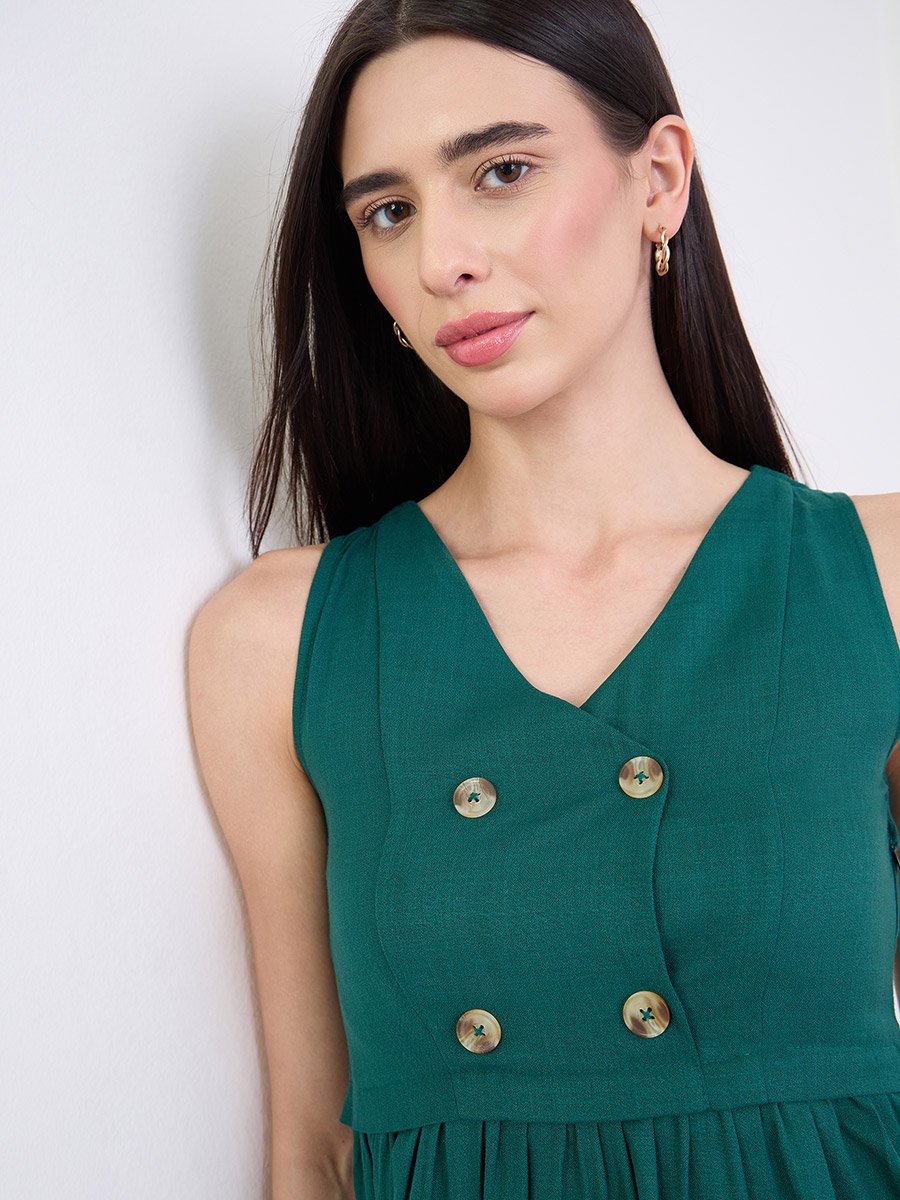Green Sleeveless Maxi Dress
