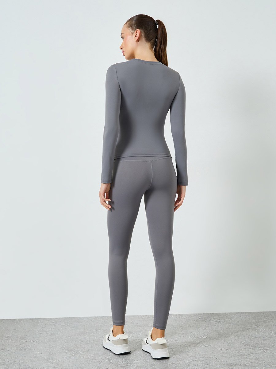 Stitch Detail Long Sleeve Top and Leggings Set