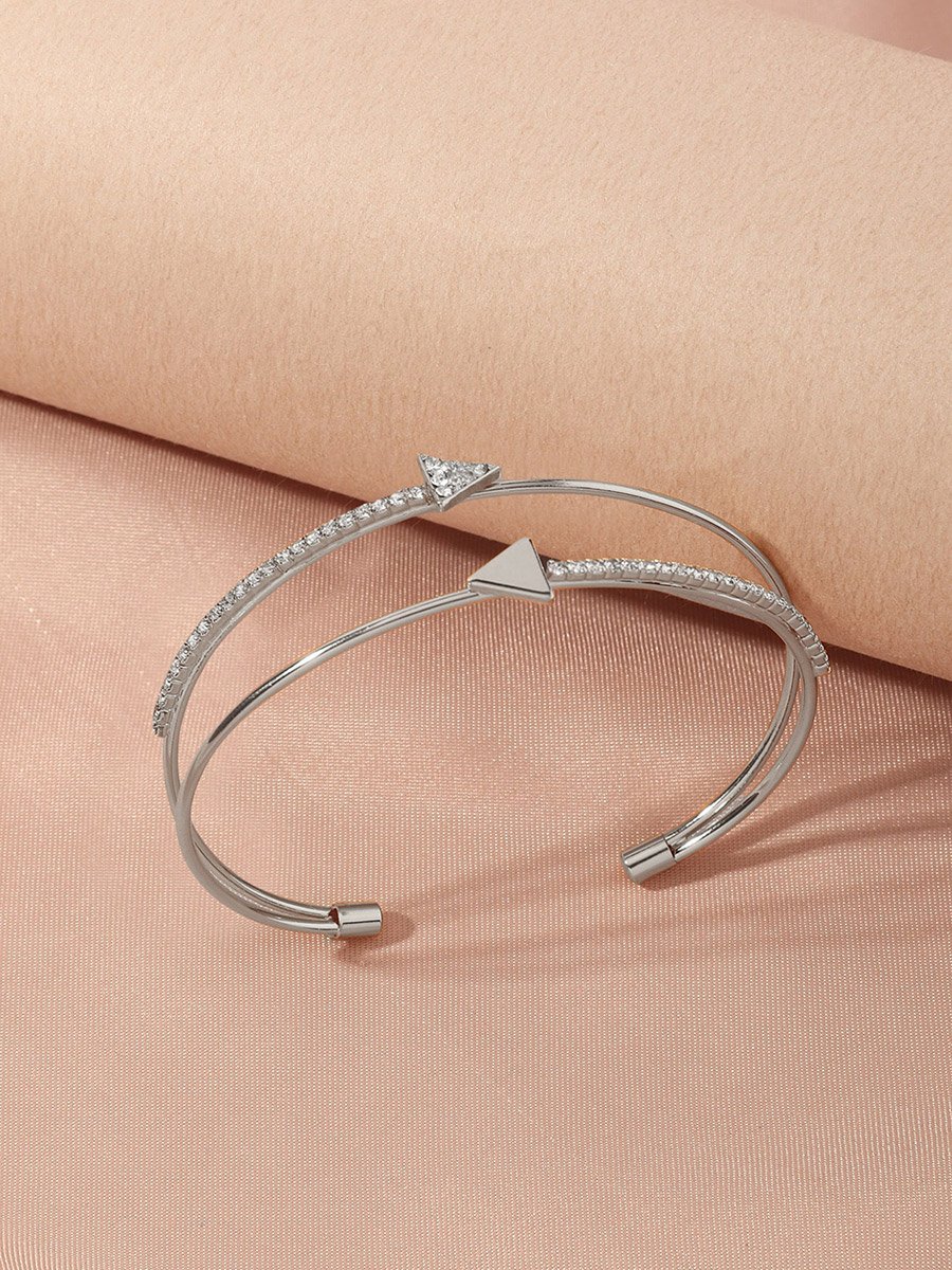 Embellished Triangle Decor Cuff Bracelet