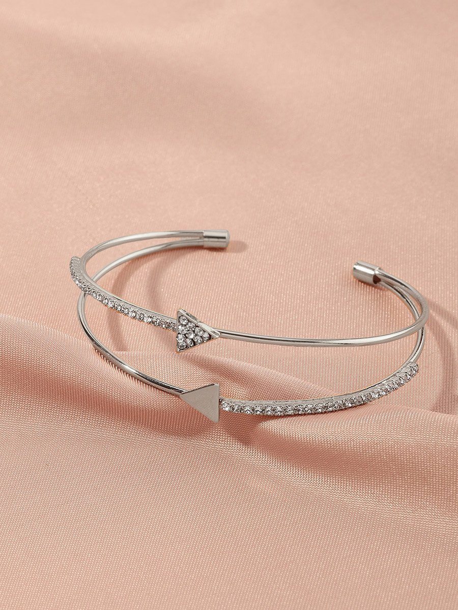 Embellished Triangle Decor Cuff Bracelet