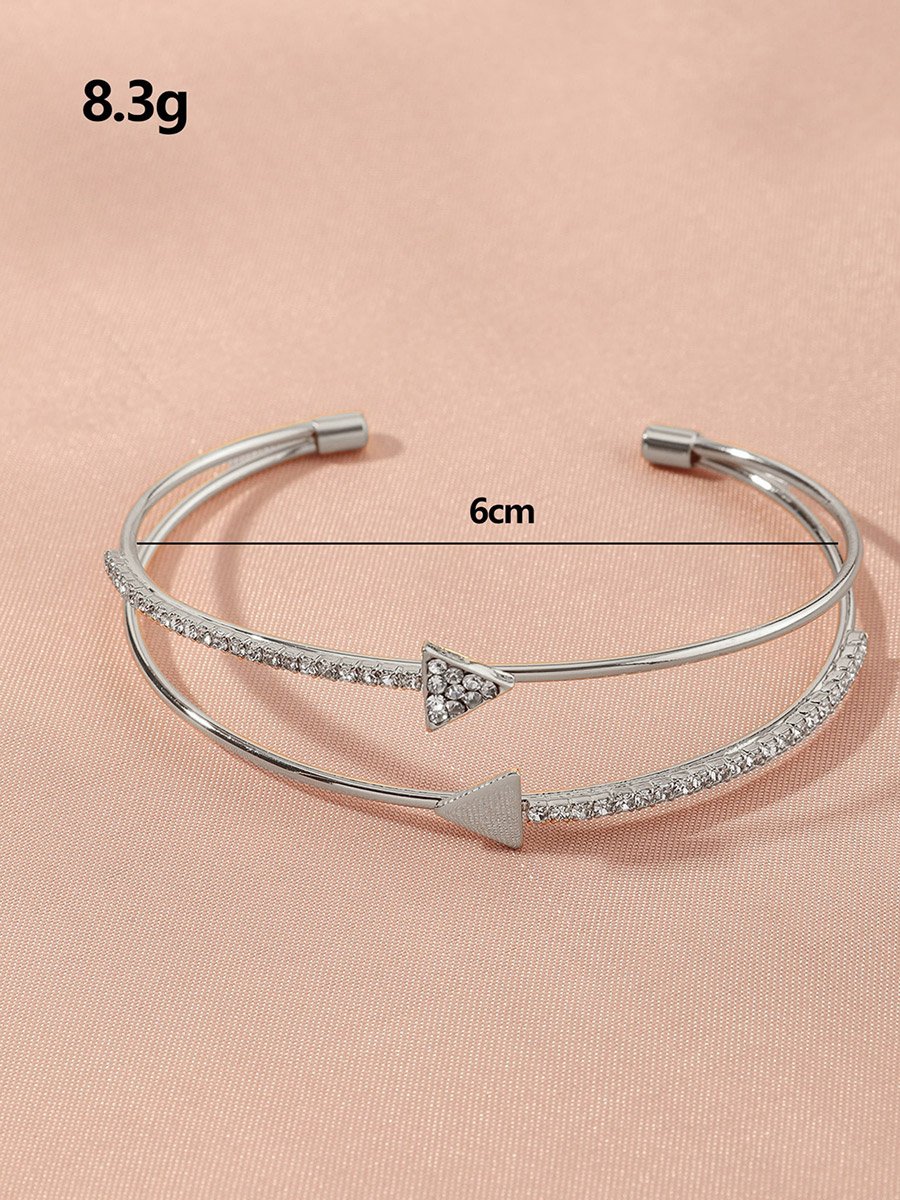 Embellished Triangle Decor Cuff Bracelet