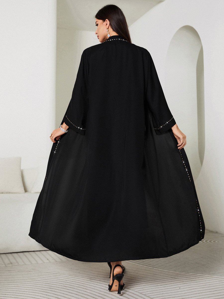Women Embellished Abaya and Maxi Dress Modest Set