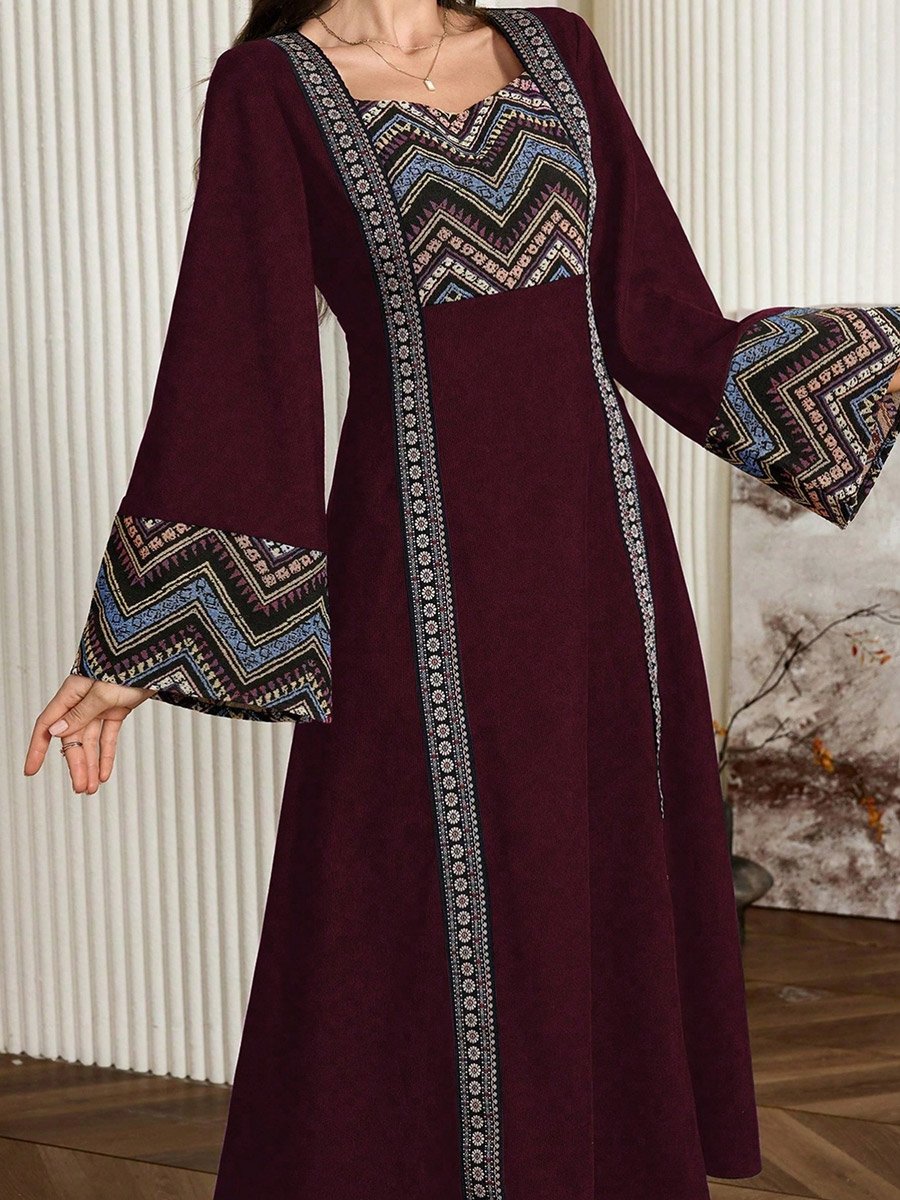 Women Graphic Print Square Neck Jalabiya