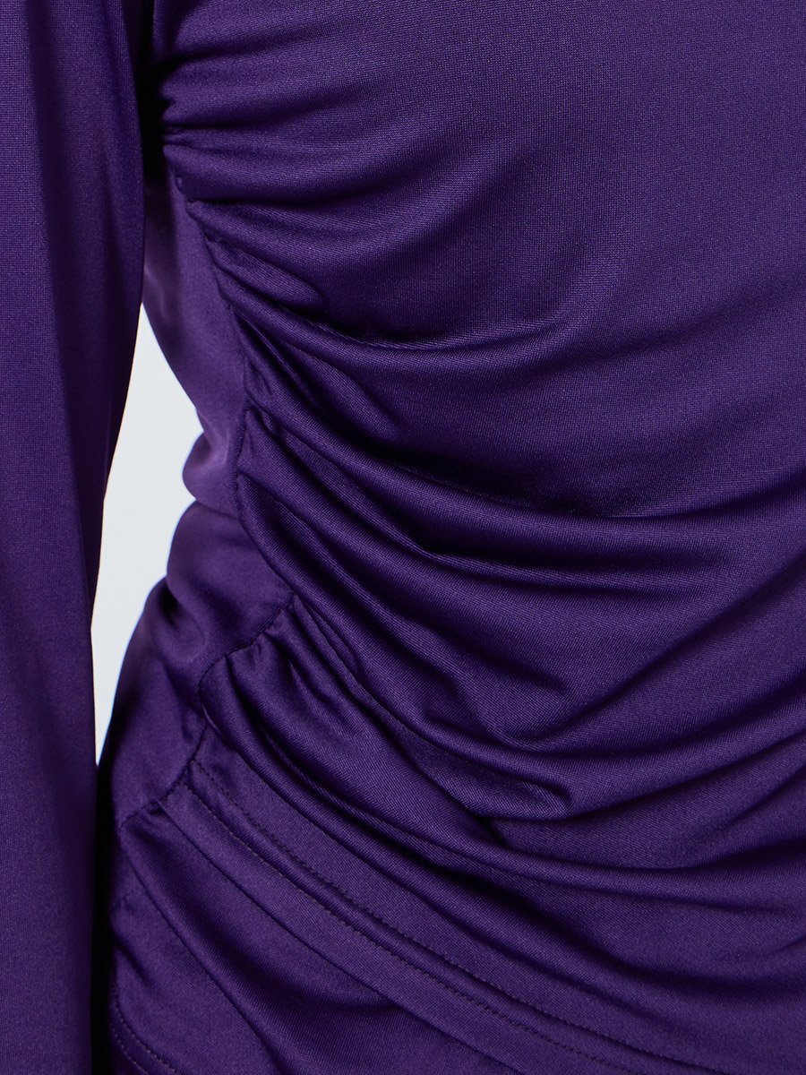 Women Asymmetric Neck Knit Top