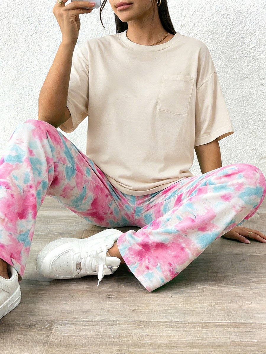 Women Solid T-Shirt and Printed Pyjama Set