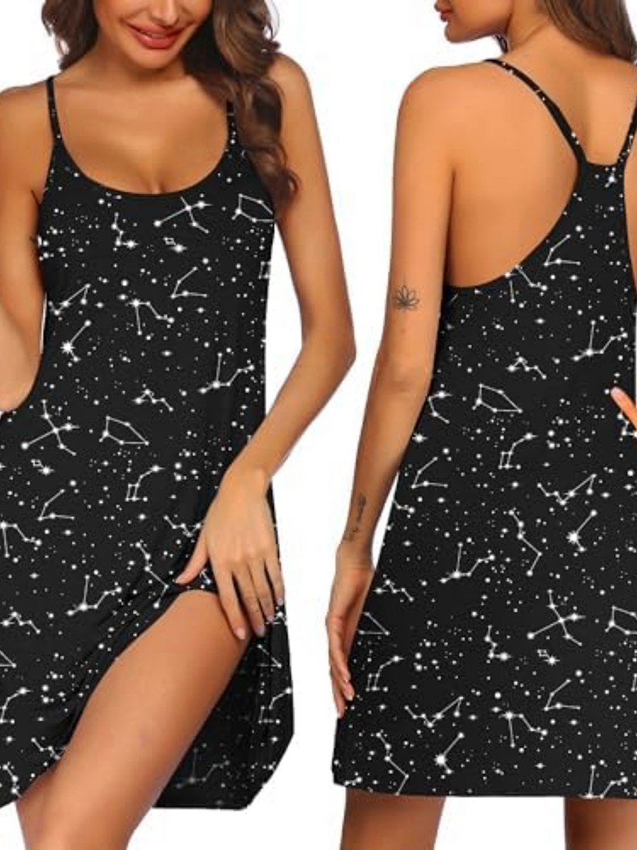 Women Black Strappy Nightdress