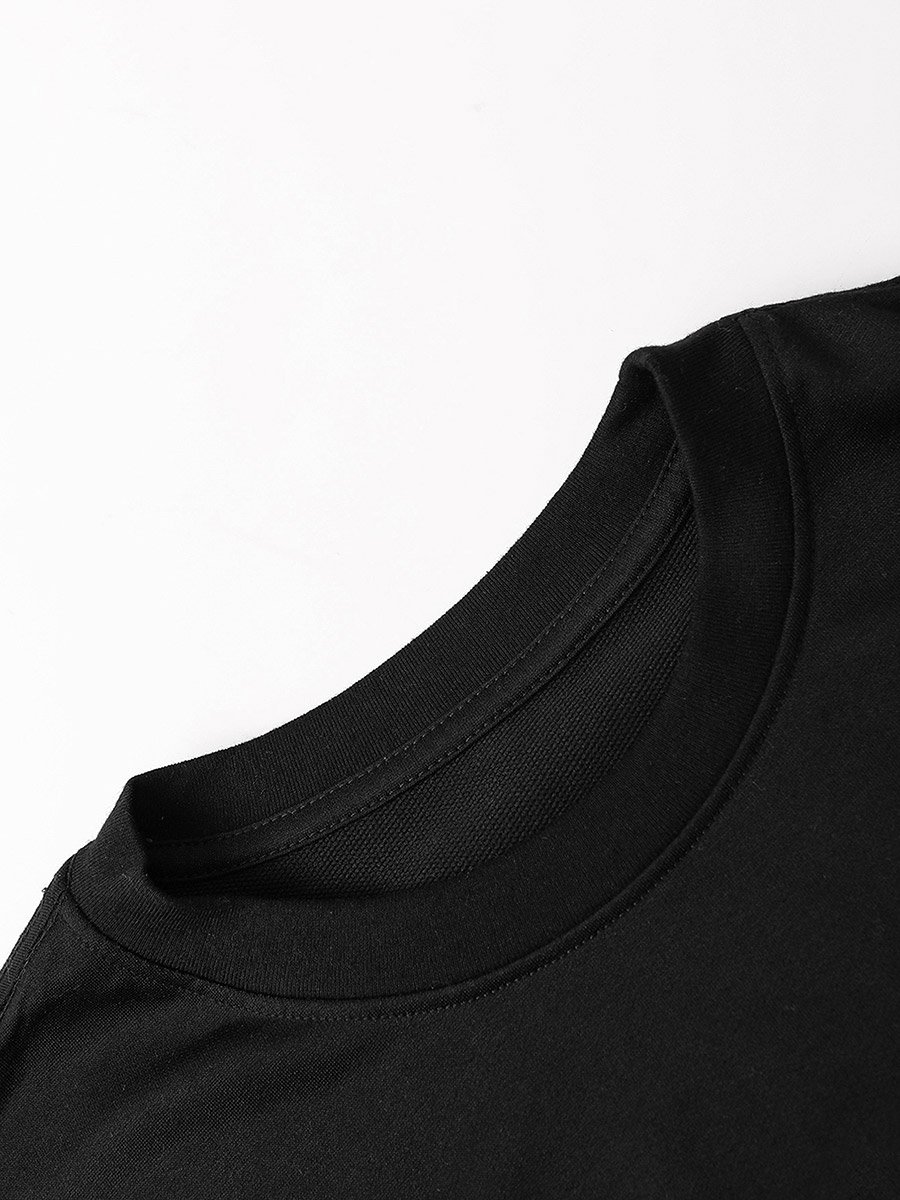 Men Relaxed Fit Black Short Sleeve T-Shirt