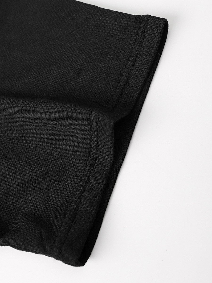 Men Relaxed Fit Black Short Sleeve T-Shirt
