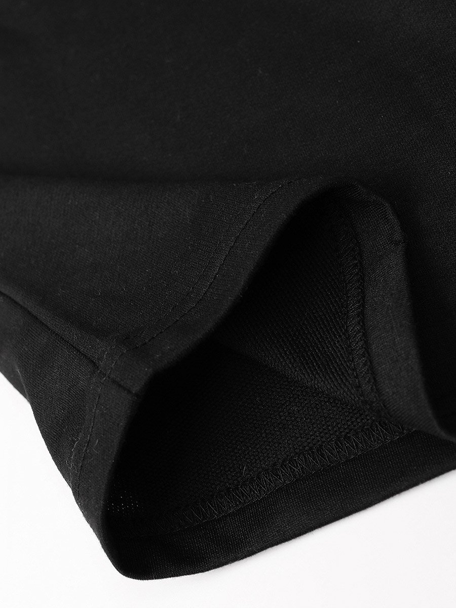 Men Relaxed Fit Black Short Sleeve T-Shirt