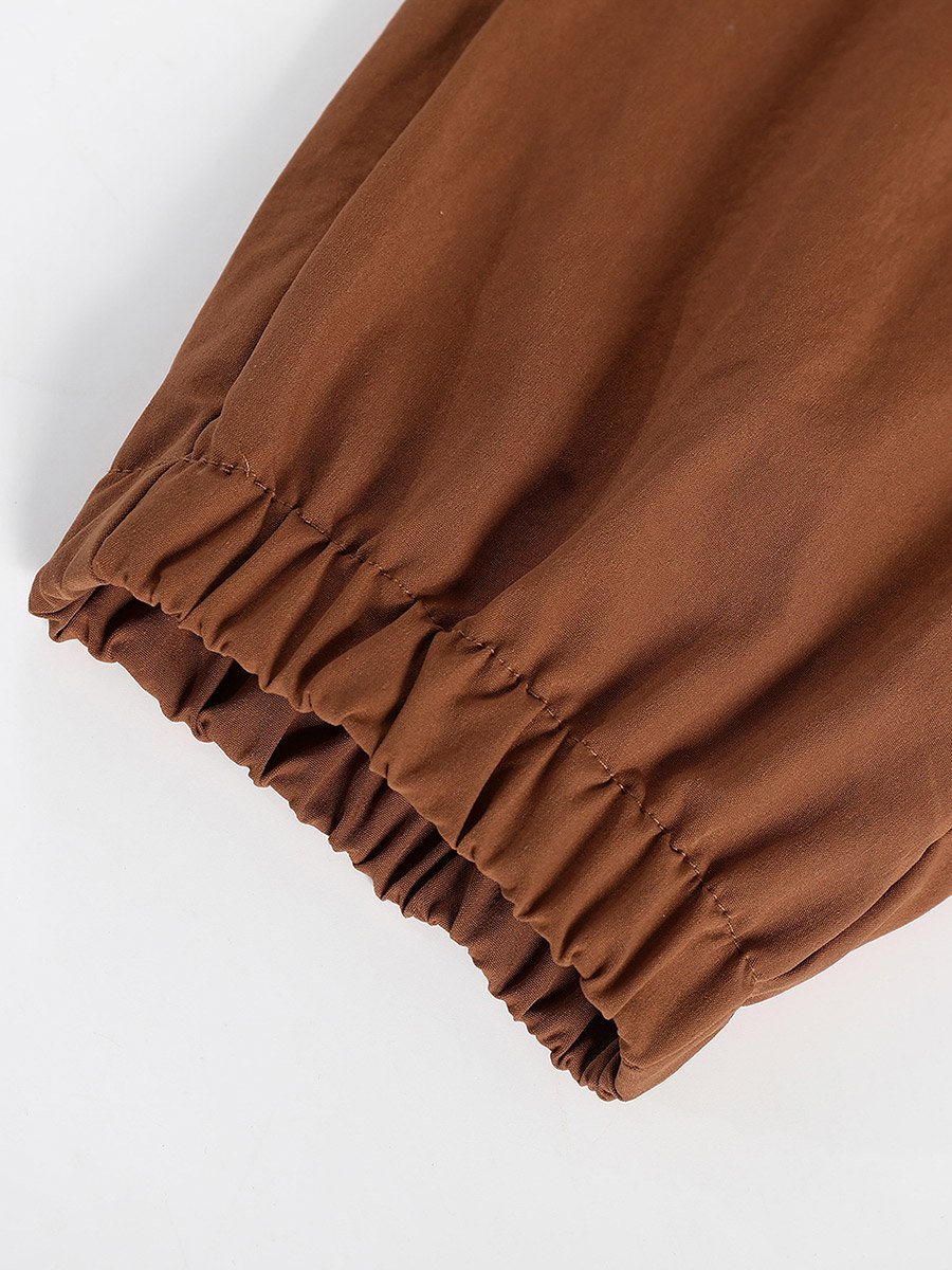 Men Pocket Detail Buttoned Jacket and Drawstring Pants Co-Ords