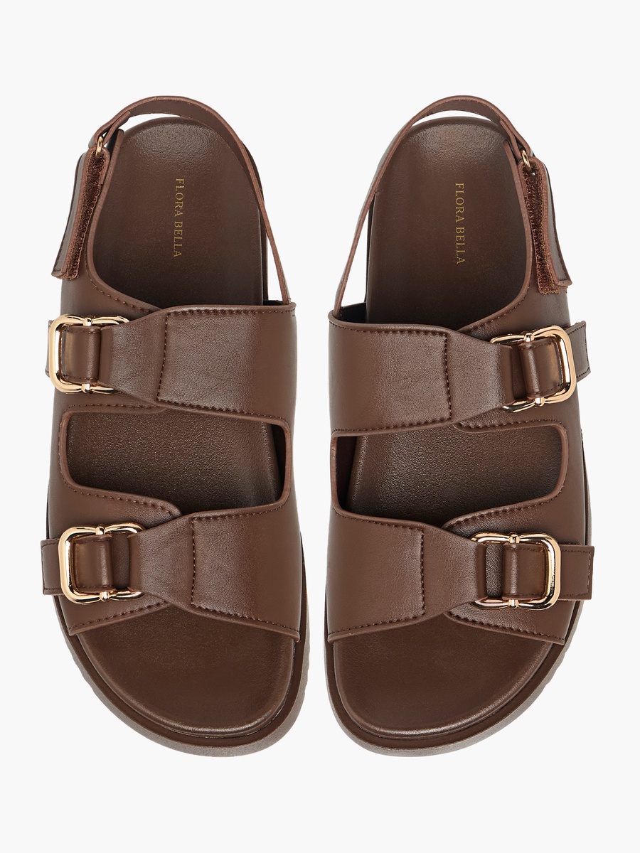 Women Buckle Accent Sandals with Hook and Loop Closure