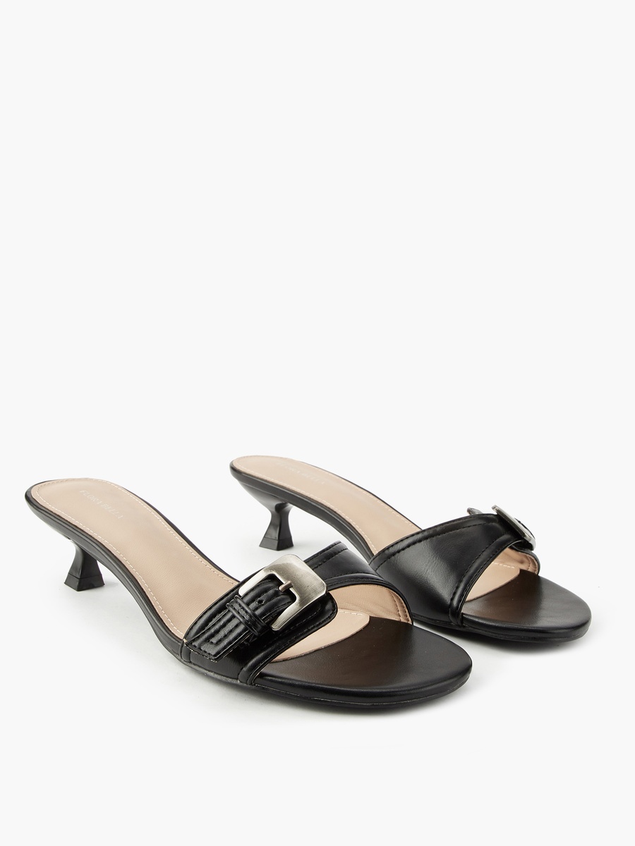 Women Kitten Heel Slip-On Sandals