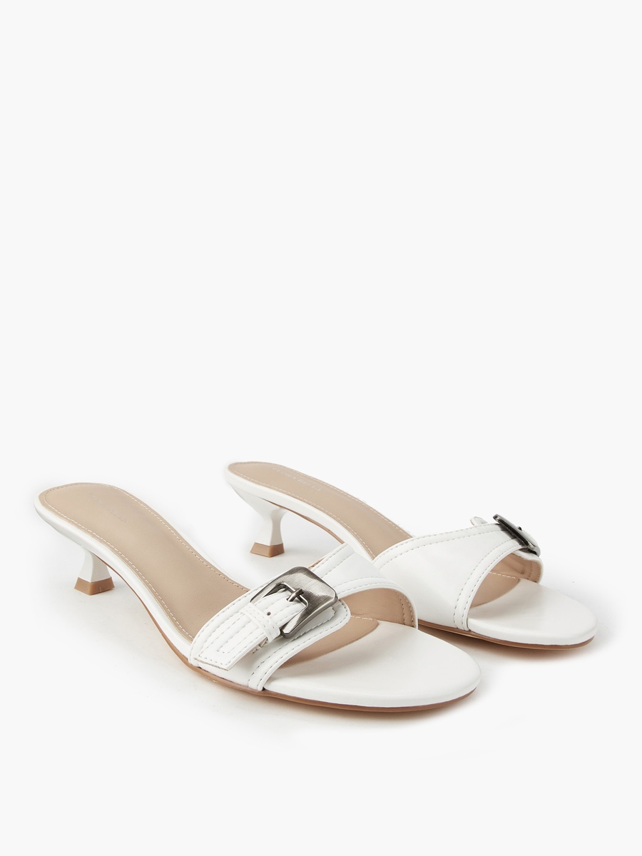Women Kitten Heel Slip-On Sandals