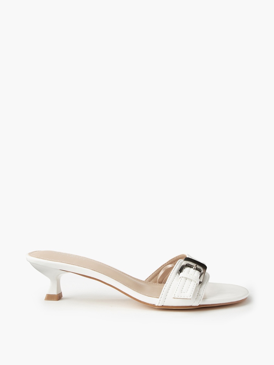 Women Kitten Heel Slip-On Sandals