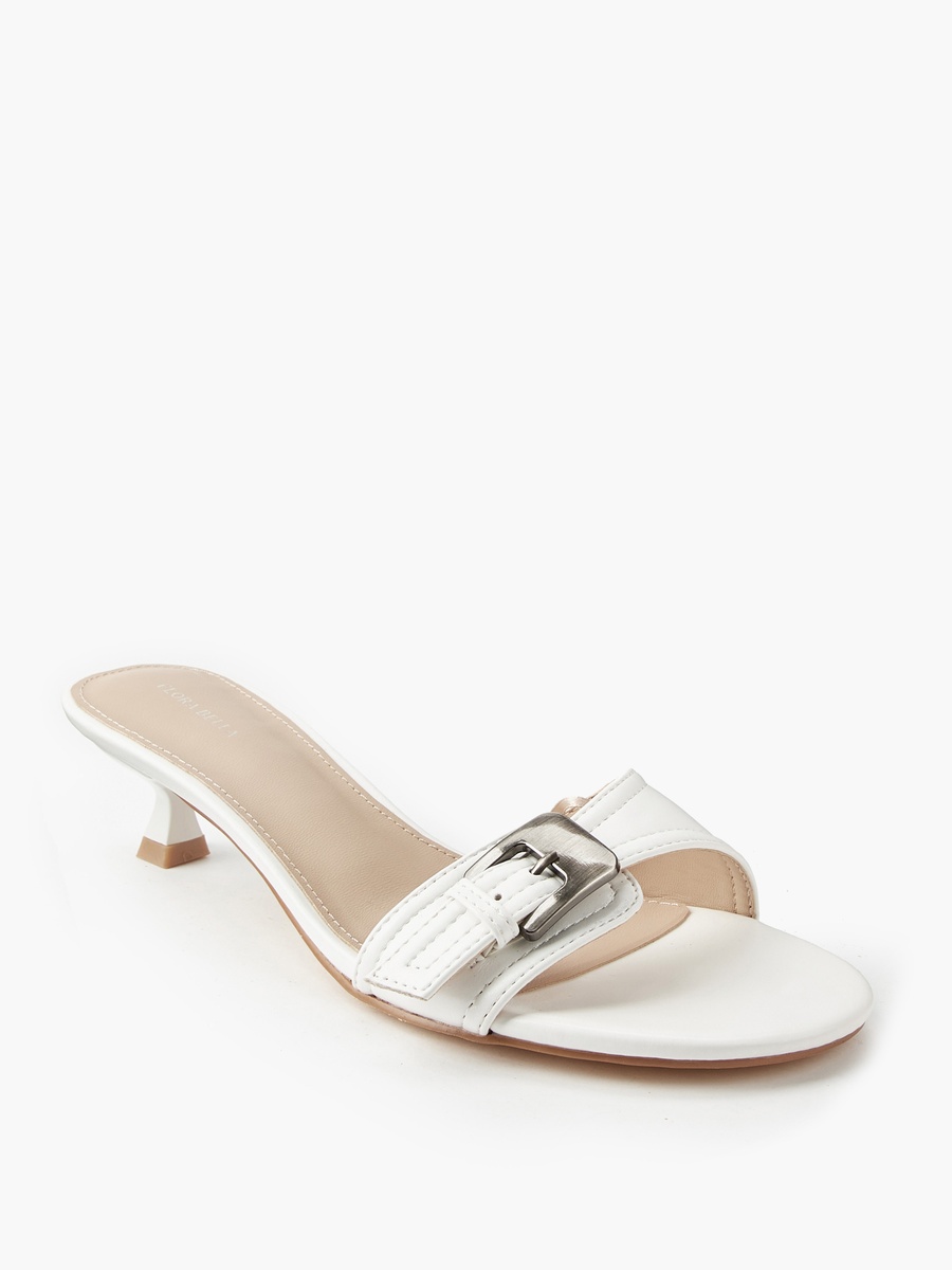 Women Kitten Heel Slip-On Sandals