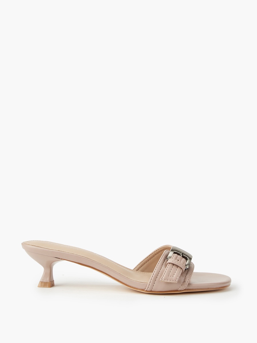 Women Kitten Heel Slip-On Sandals