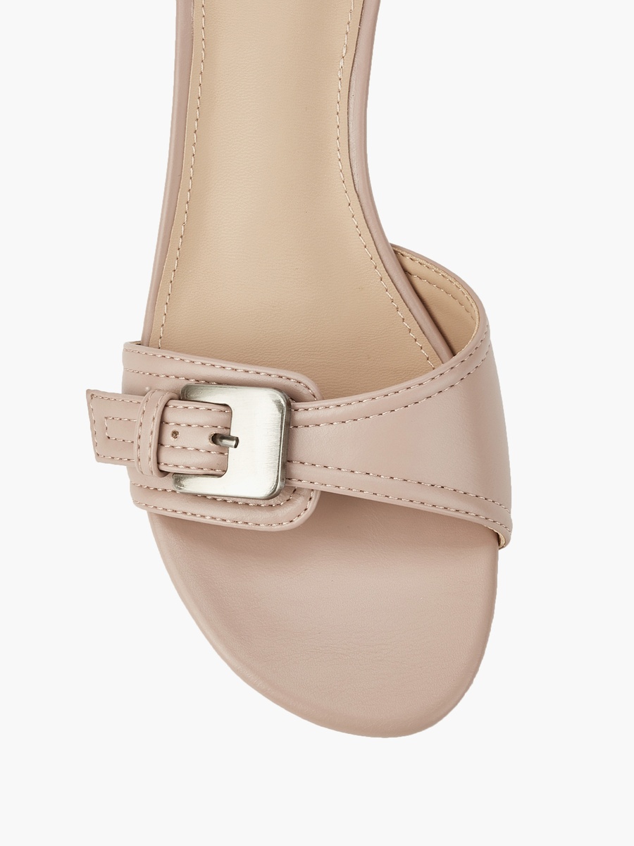 Women Kitten Heel Slip-On Sandals