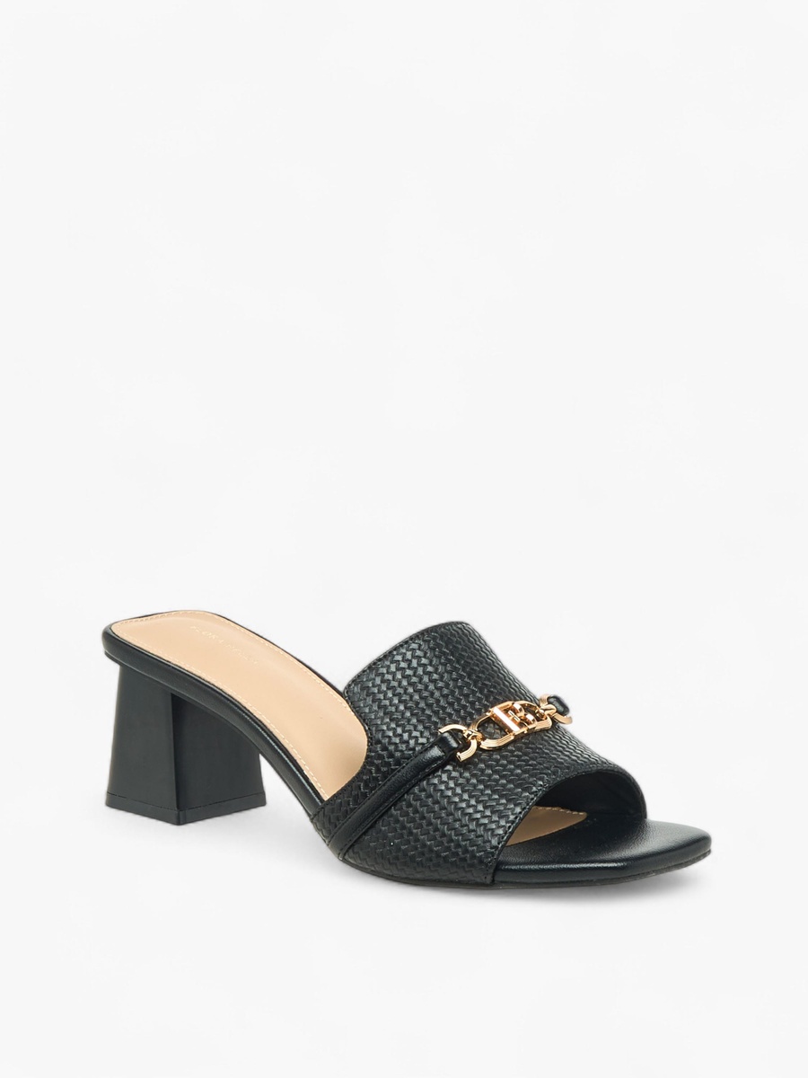 Women Textured Block Heel Sandals