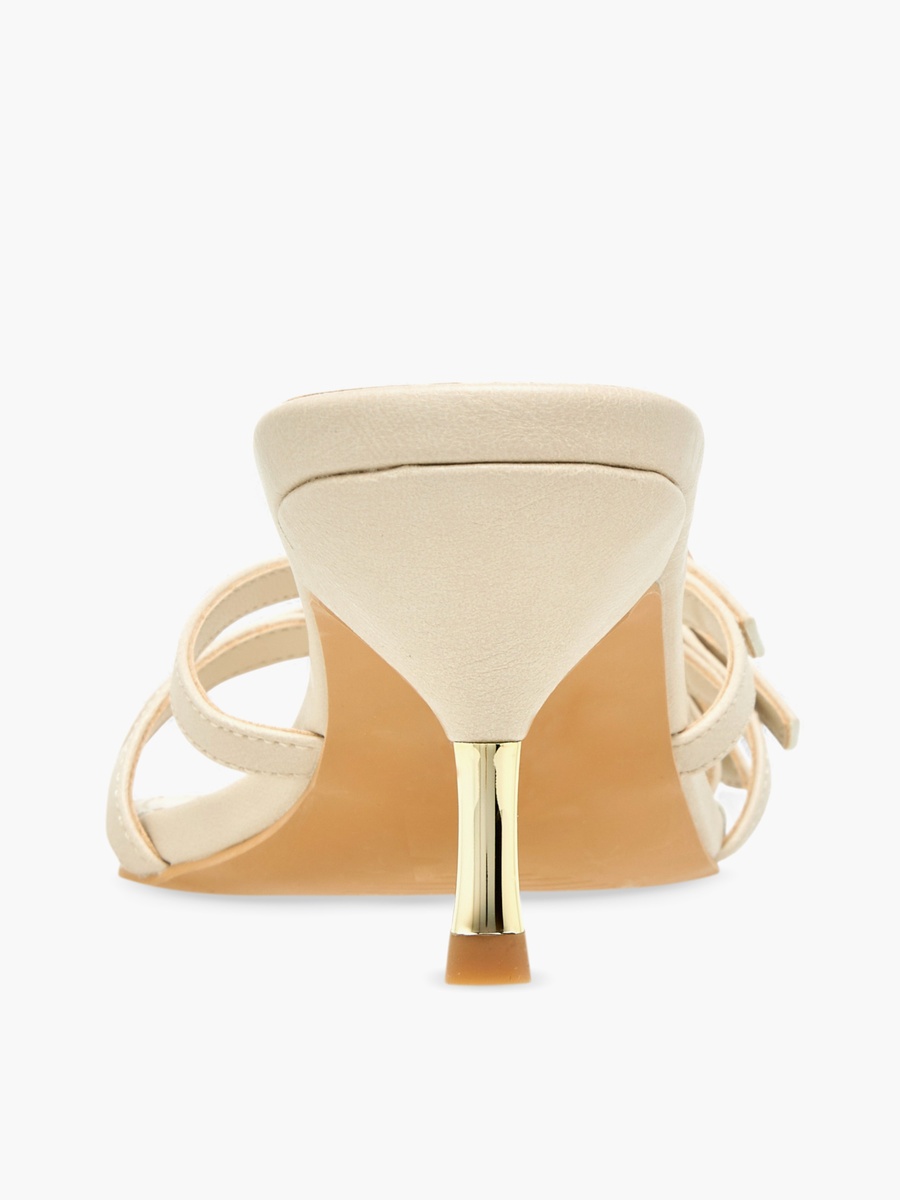 Women Buckle Detail Flared Heel Sandals