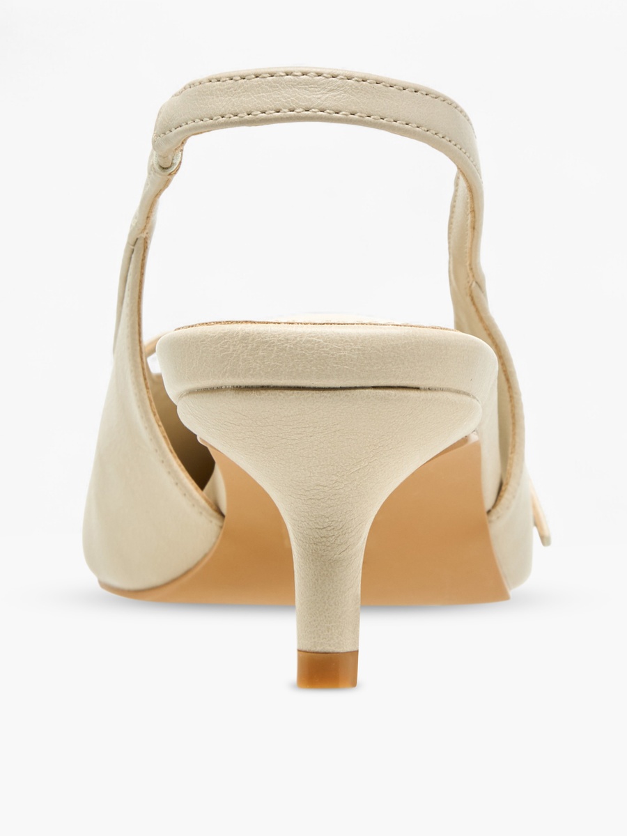 Women Studded Kitten Heel Slingback Shoes