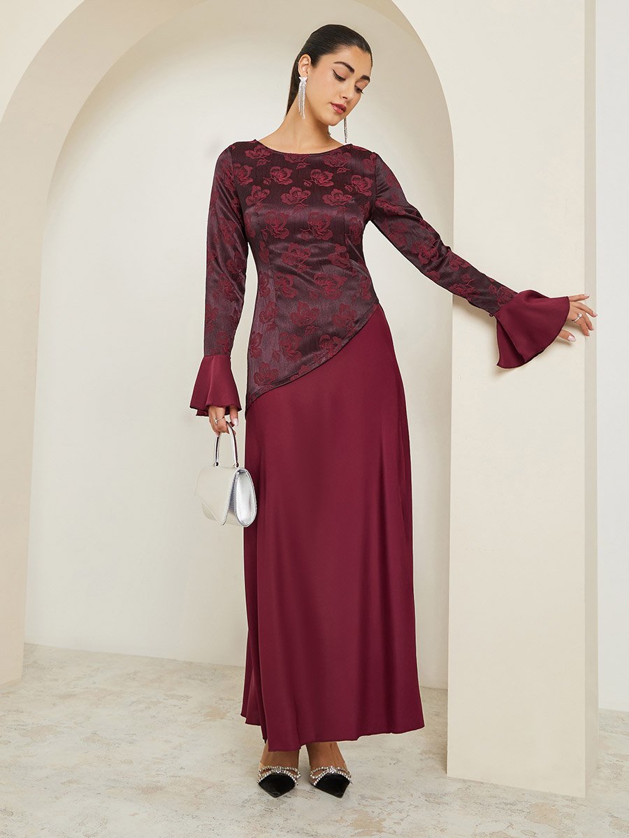 navy blue dress for baby girl burgundy long sleeve dress main image 1