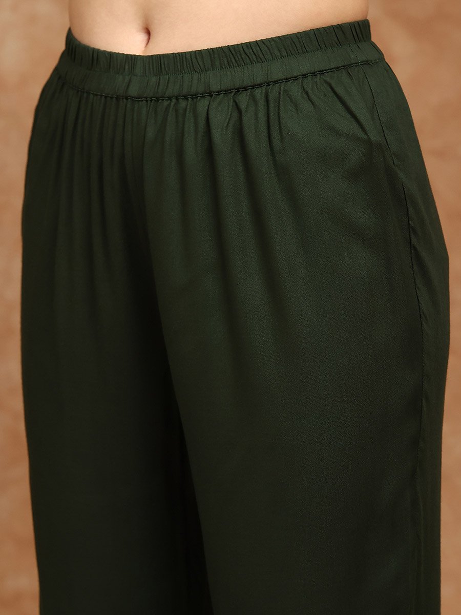 Embroidered Detail Pocket Shirt Style Tunic and Trousers Co-Ords
