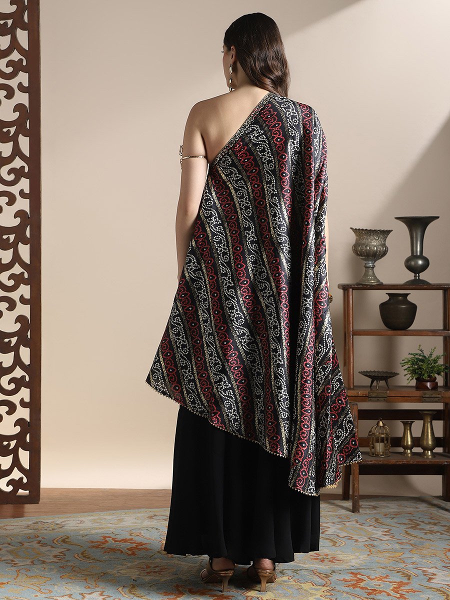 Women Bandhani Printed Kurta and Flared Palazzos Fusion Co-ords