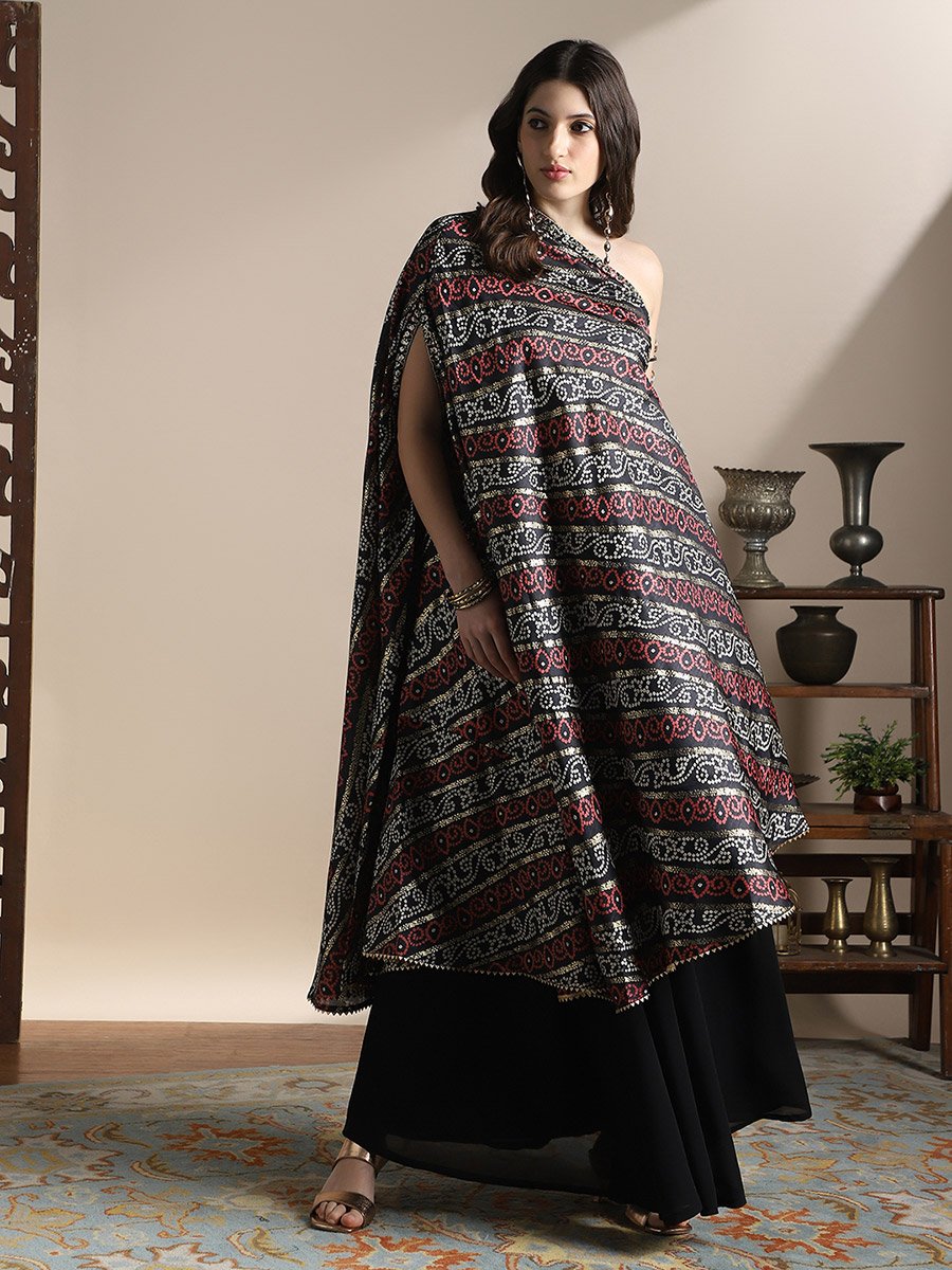 Women Bandhani Printed Kurta and Flared Palazzos Fusion Co-ords