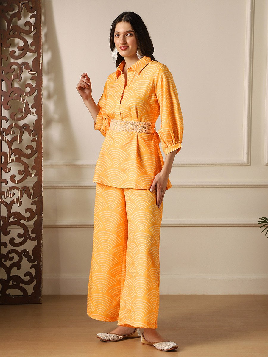 Women All Over Print Shirt and Palazzos Fusion Co-Ords