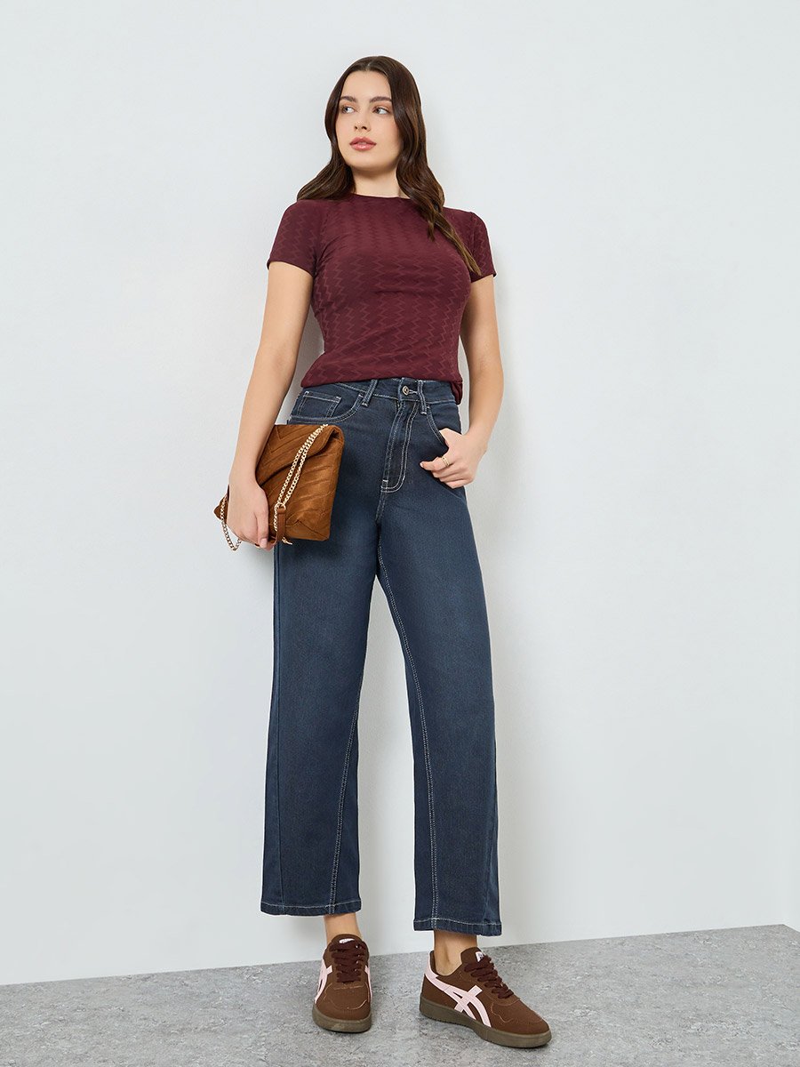 Women Fitted Jacquard T-Shirt