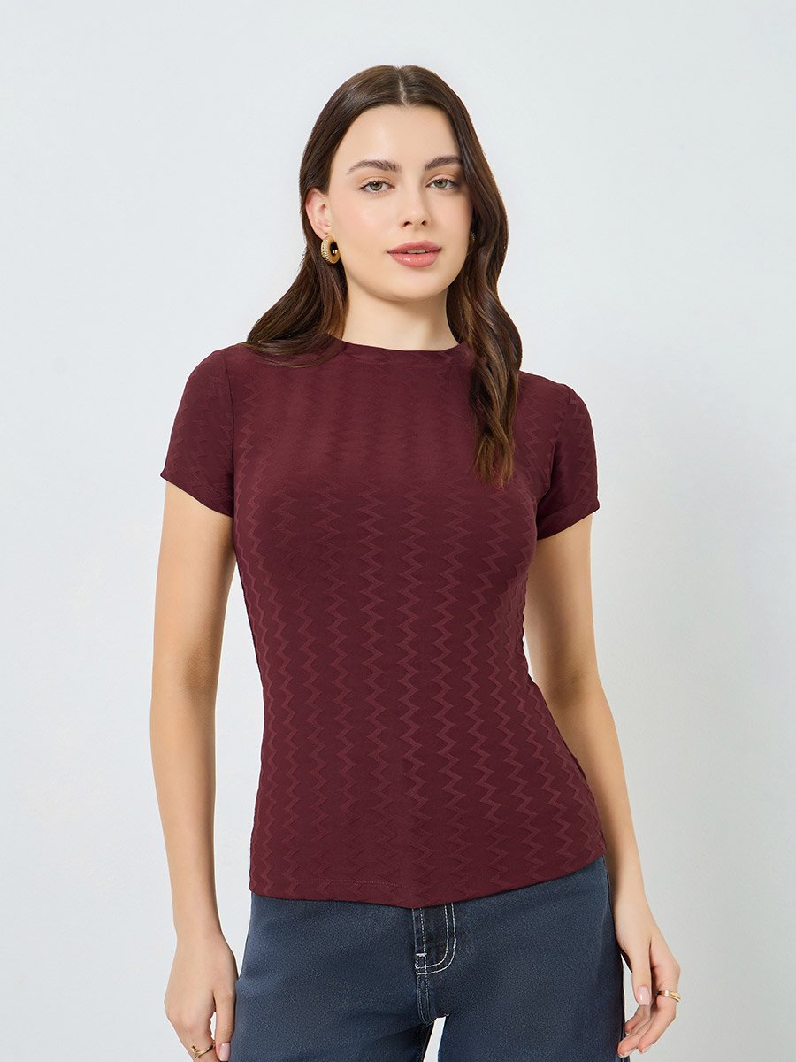 Women Fitted Jacquard T-Shirt