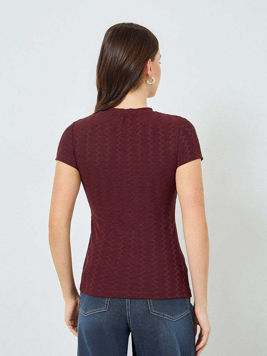 Women Fitted Jacquard T-Shirt
