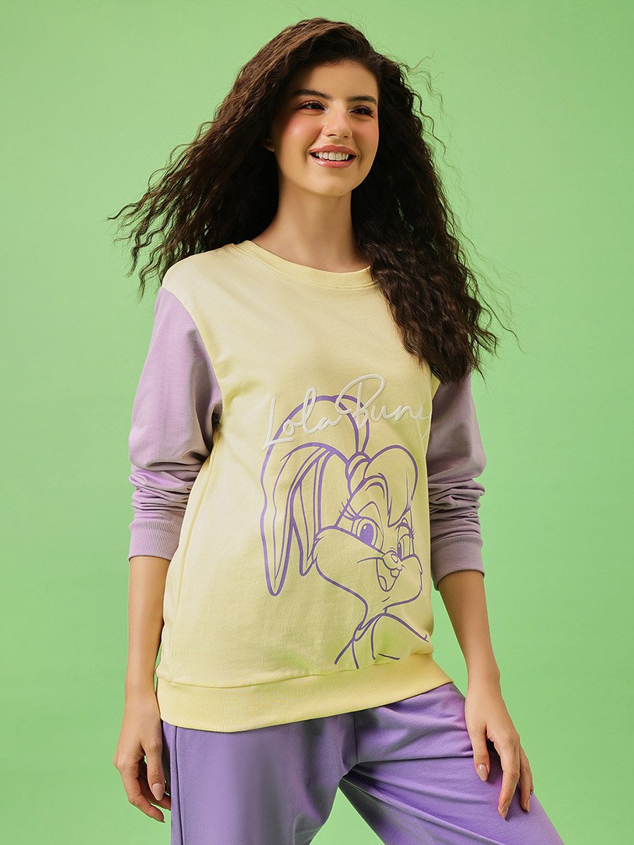 Lola Bunny Light Yellow Cotton Sweatshirt