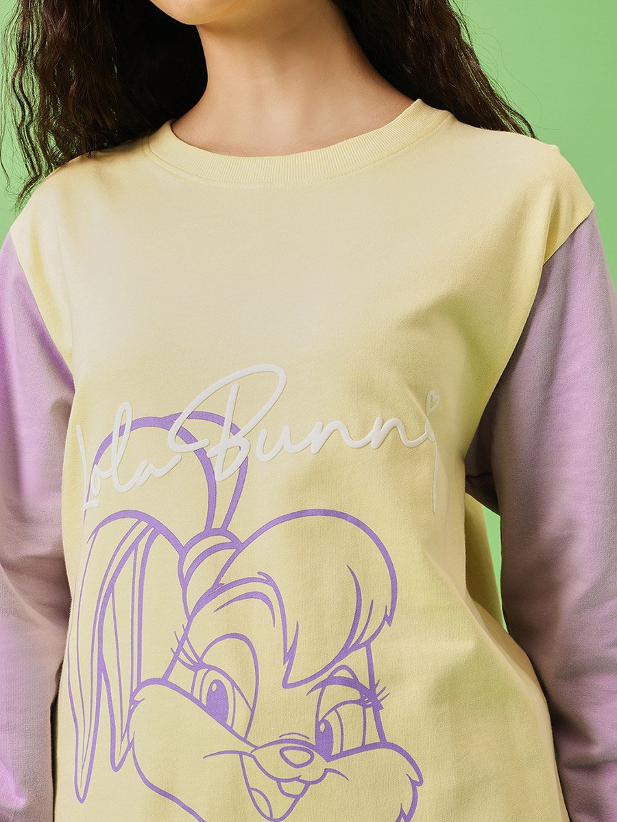 Lola Bunny Light Yellow Cotton Sweatshirt