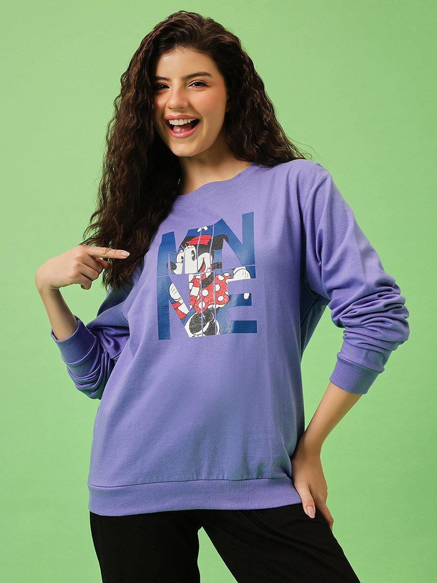 Blue Minnie Mouse Print Sweatshirt