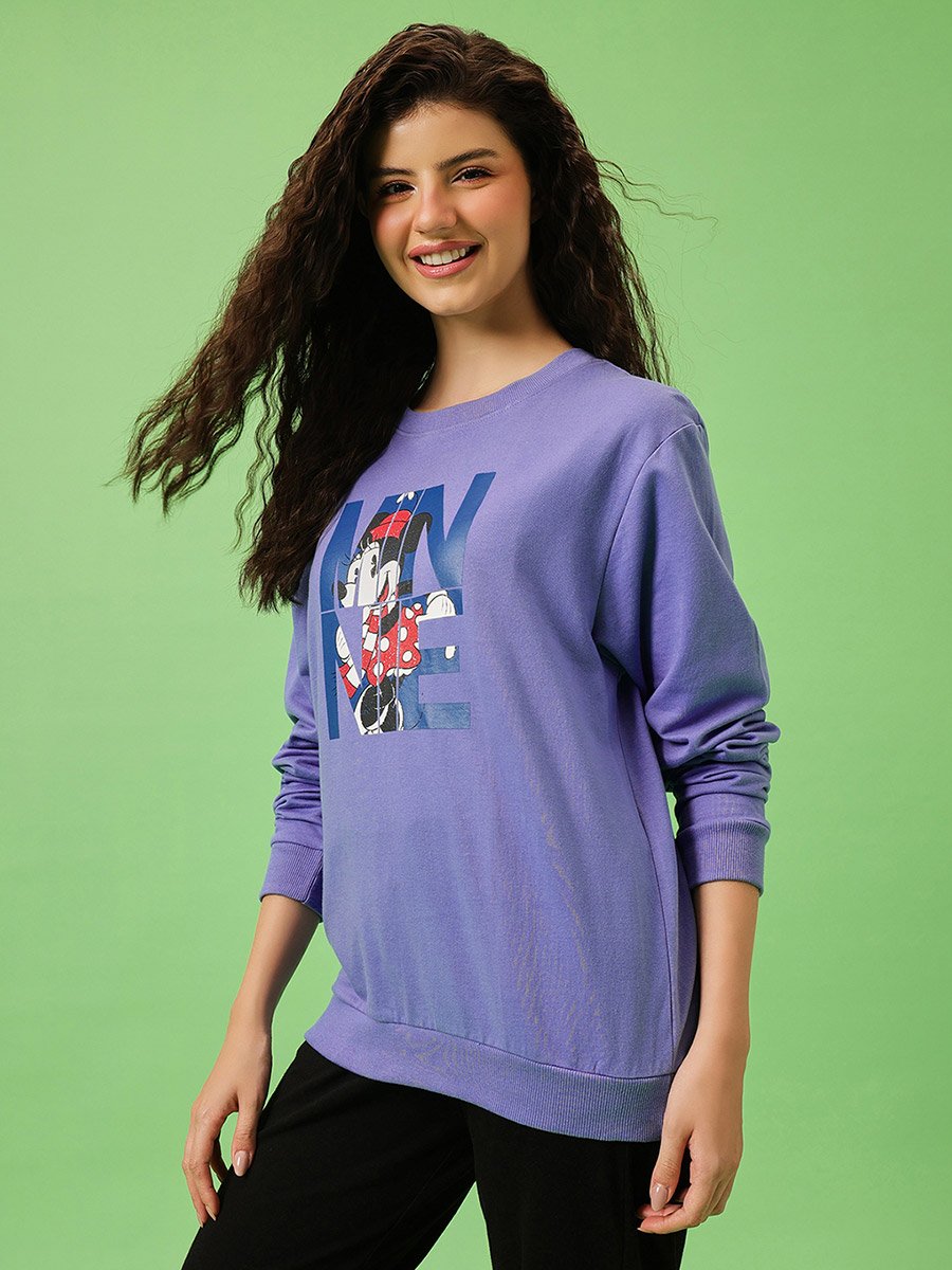 Blue Minnie Mouse Print Sweatshirt