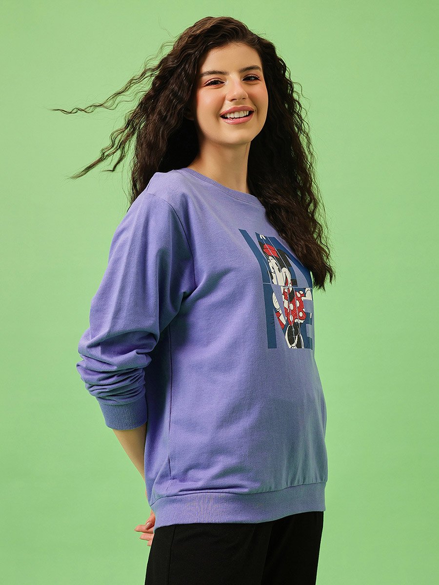 Blue Minnie Mouse Print Sweatshirt