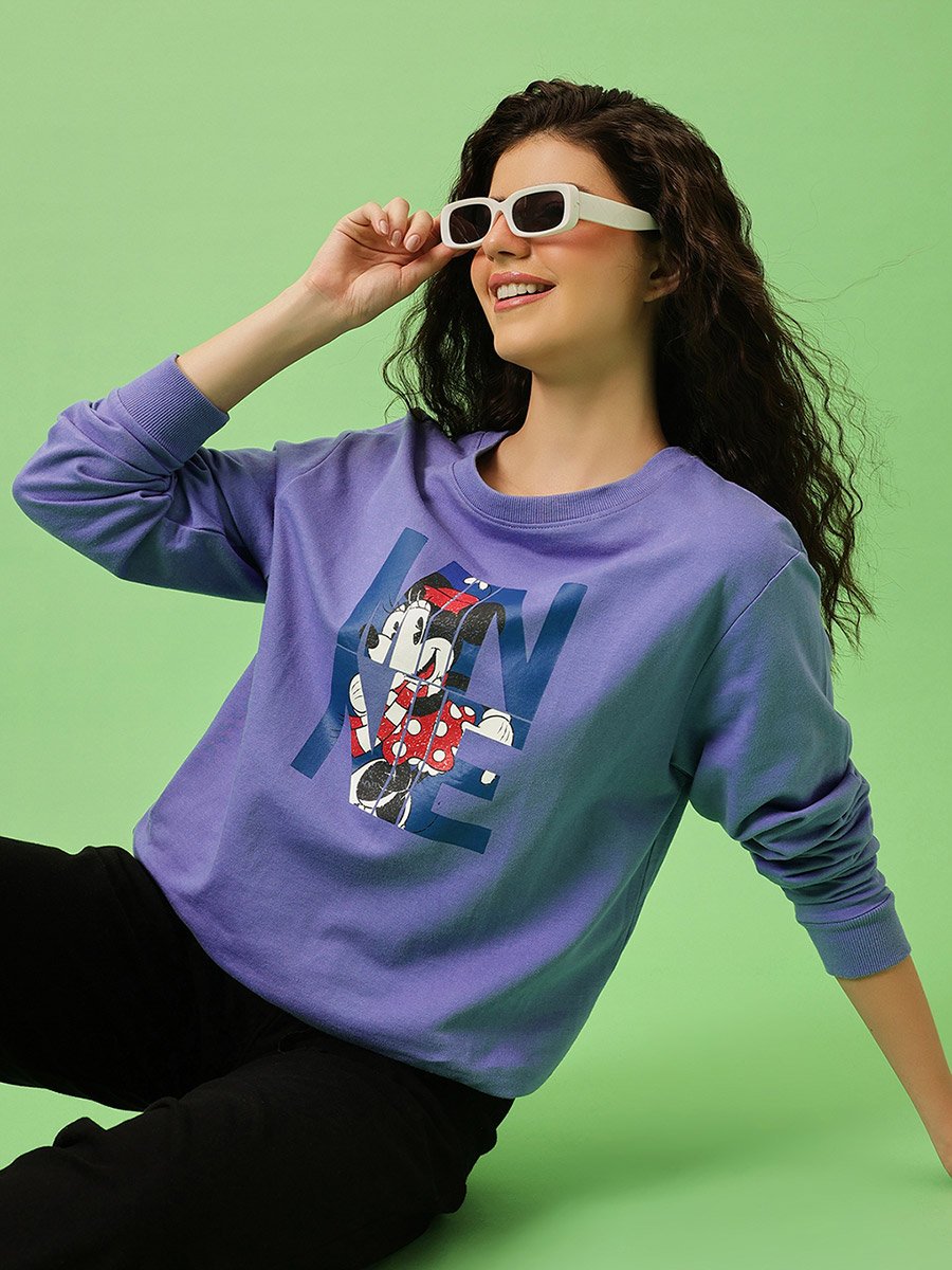 Blue Minnie Mouse Print Sweatshirt