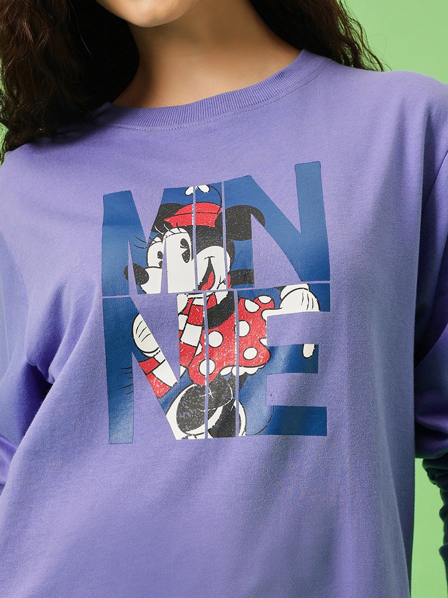 Blue Minnie Mouse Print Sweatshirt