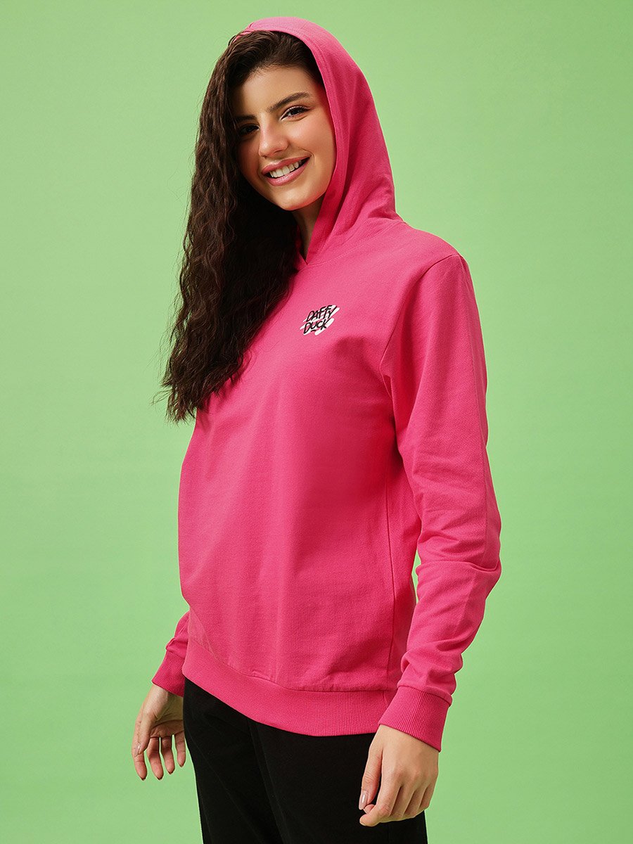 Pink Graphic Print Regular Fit Hoodie