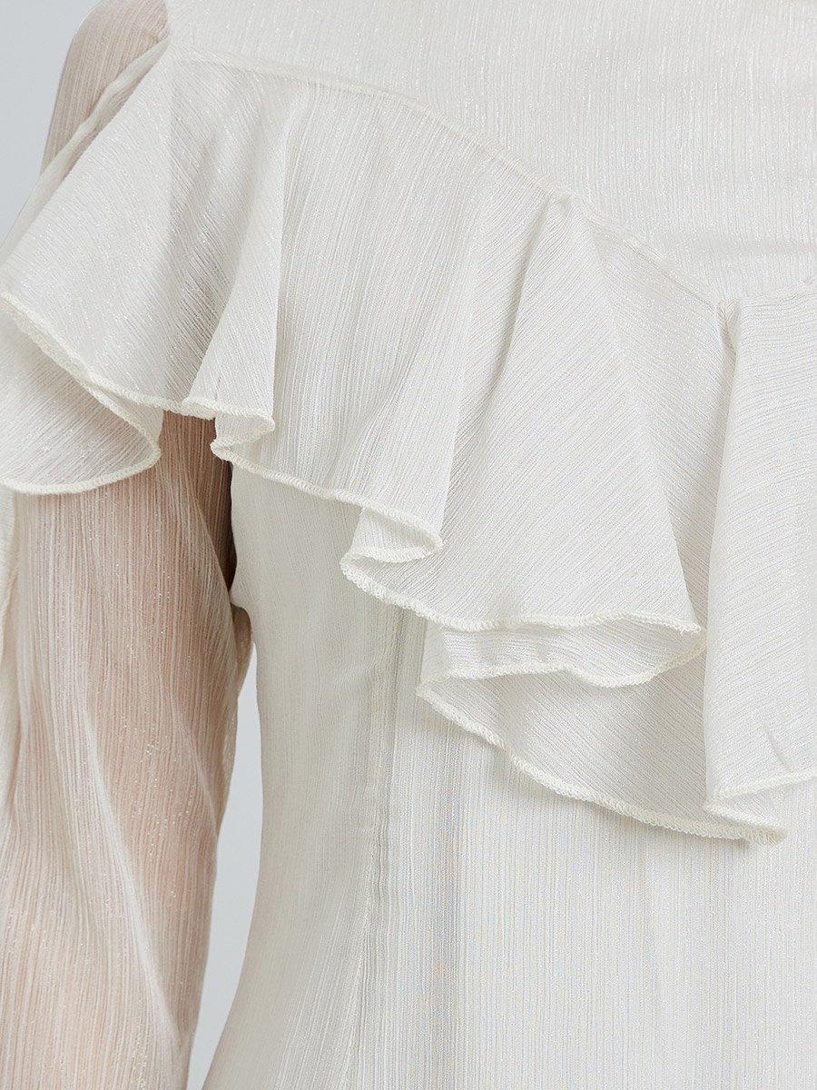 Off-White Ruffled Midi Dress